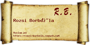 Rozsi Borbála névjegykártya